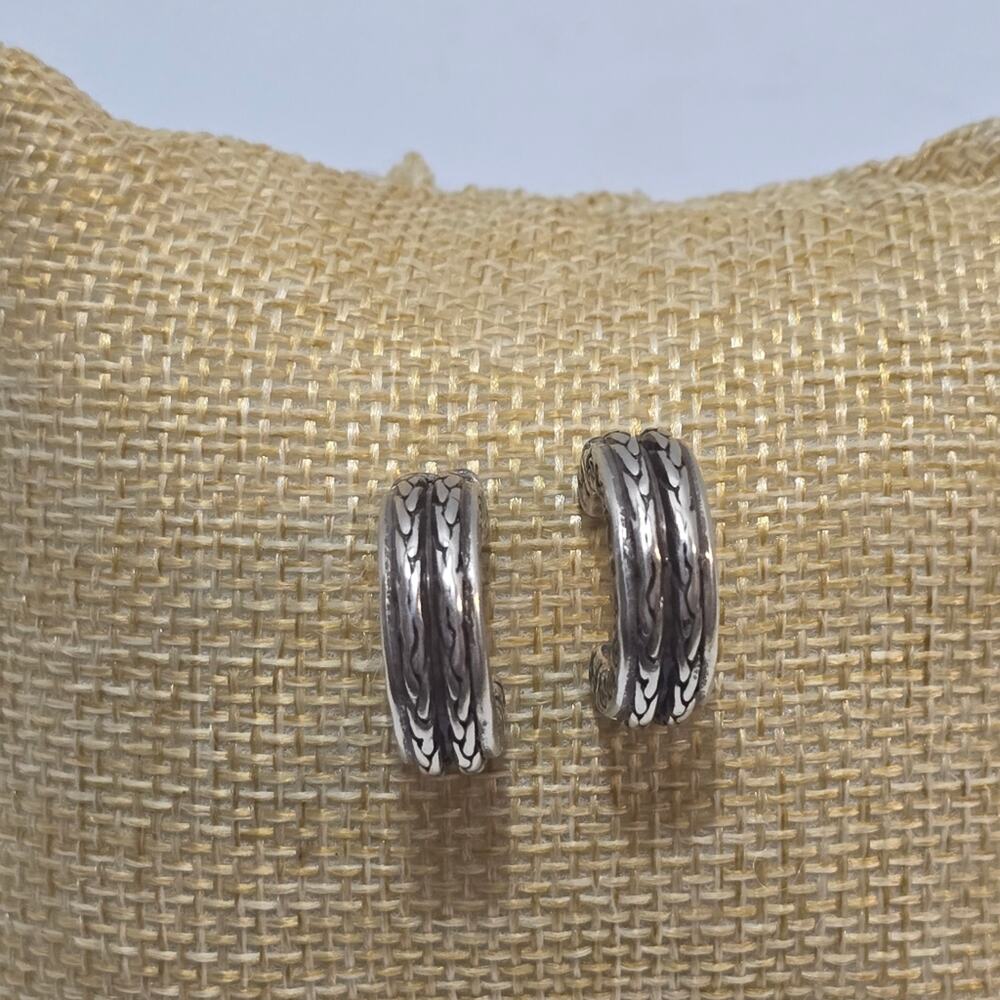 Brighton Scrolled Silver Plated‎ Hoop Earrings